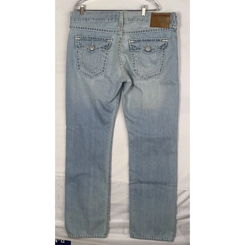 true religion jeans Men's Ricky Relaxed ‎ Thick Stitching 38x35